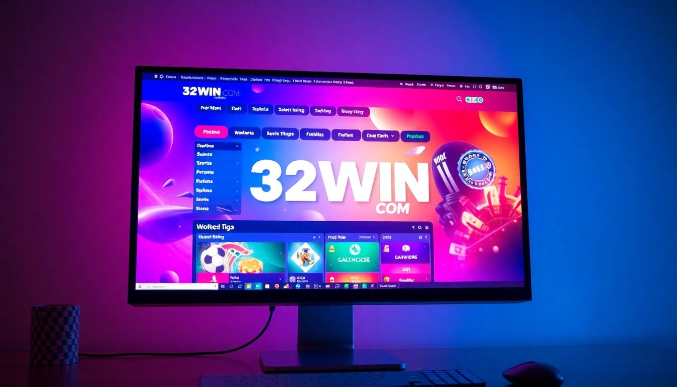 Smartphone showing 32WIN COM betting dashboard with live odds, action-packed gameplay, vibrant colors, and user interface designed for seamless betting experience.