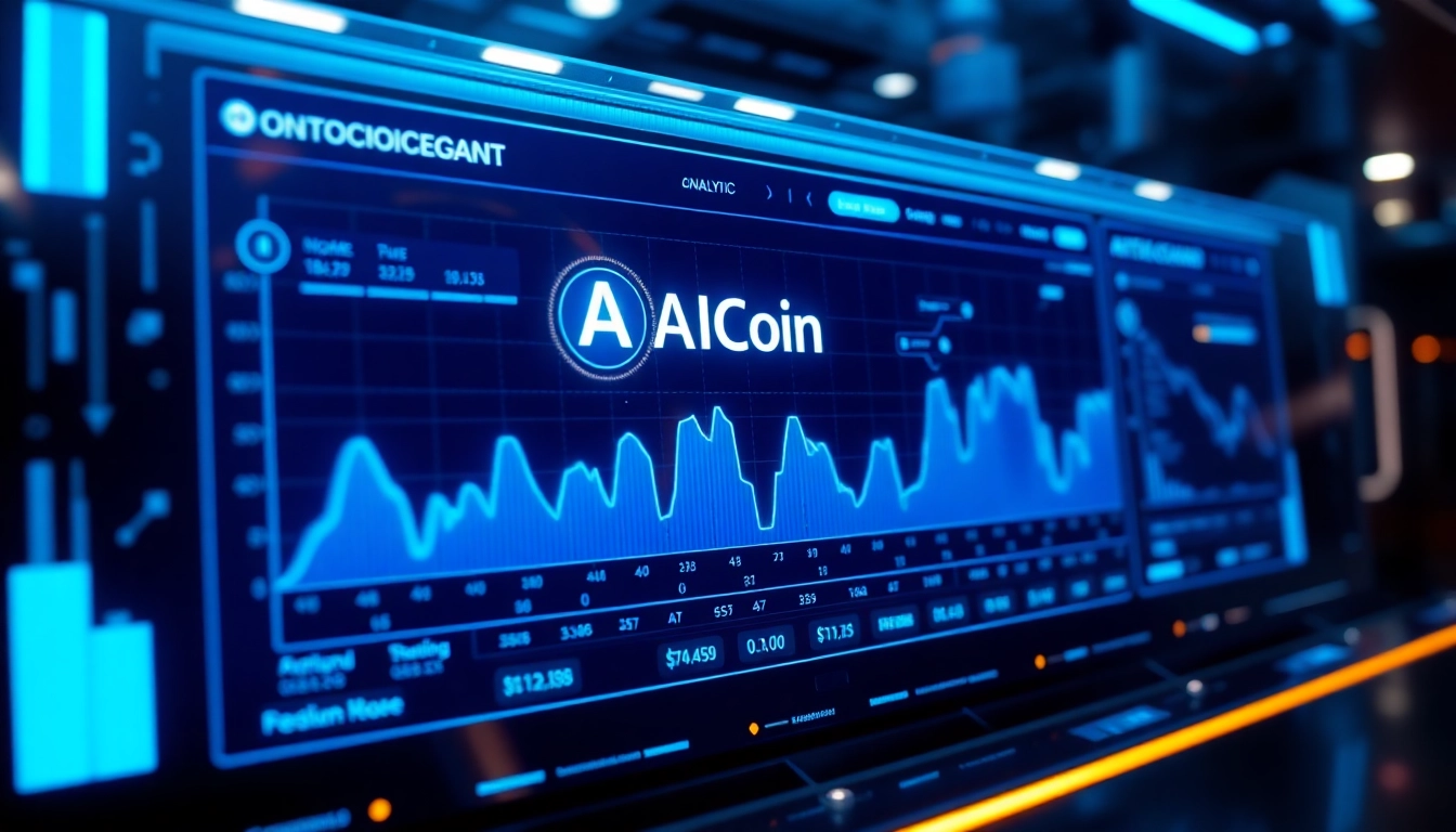 Aicoin financial platform illustrating data analysis with dynamic charts and AI integration for